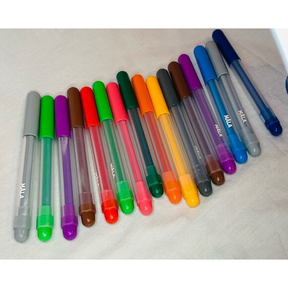 Metal Pen Holder Blue Floral Ikea Mala Felt Tip Markers Desk Organizer Round - Picture 4 of 7